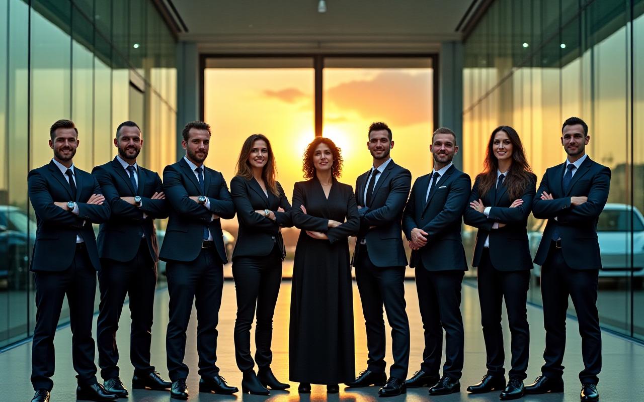 Team di Astrolux Elettrica davanti allo showroom di Roma